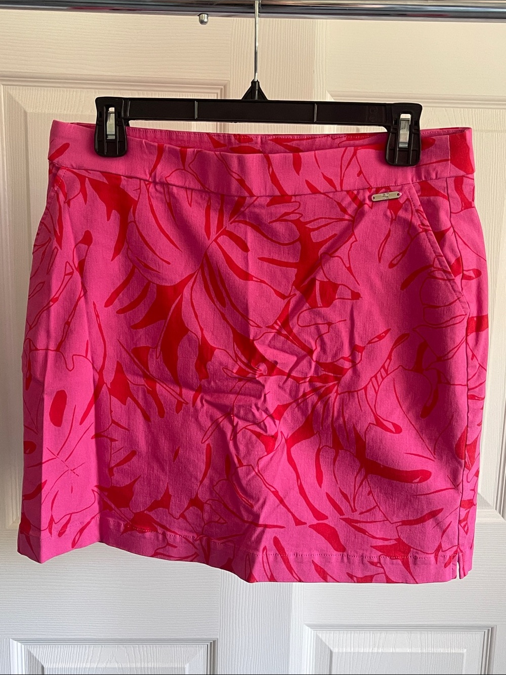 Bright Pink & Red Floral Mini Skort